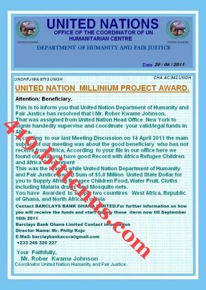 NOTIFICATION_TO_UN_Department_of_Humanity_and_Fair_Justice Project Award